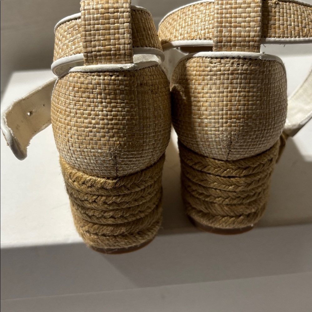 Jack Rogers Natural Woven Espadrille Sandals with White Trim - Picture 6 of 7